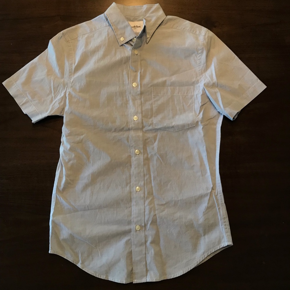 Goodfellow and co pale blue/gray short-sleeve button-down